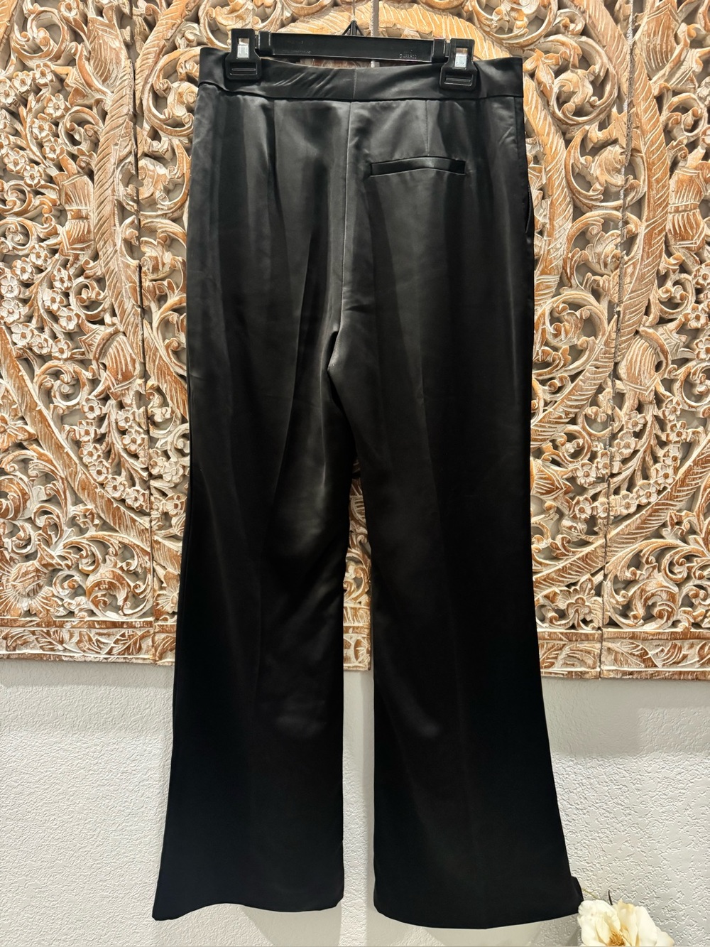 Jason Wu Black Business Professional Dress Pants w/ Bottom Slits, Slight Flare - Picture 3 of 13